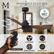 Atlas Alessandra 72 inch Matte Black with Walnut Tone Blades Transitional Ceiling Fan